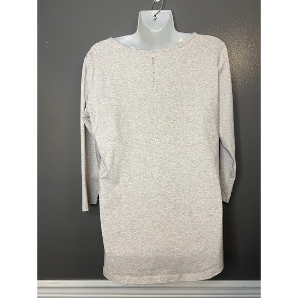 Copper Fit Shirt Womens Medium Gray Replenish Henley 3/4 Sleeve Athletic Top - Picture 4 of 6